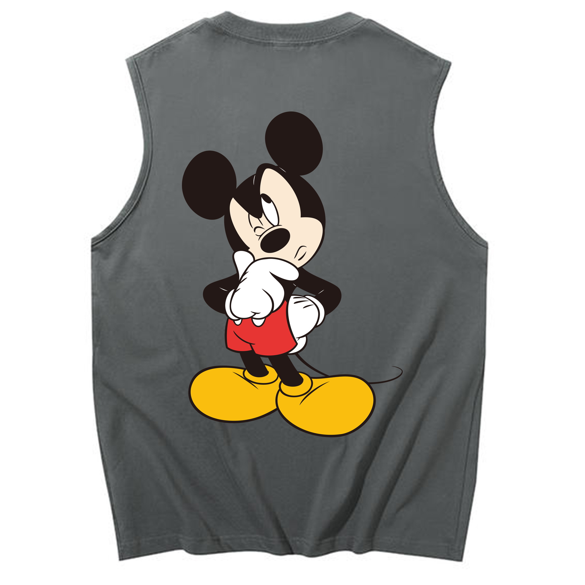ミッキーマウス Mickey Mouse コットン100％タンクトップ（背面プリント）